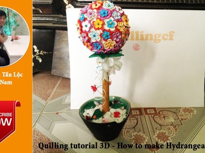 Quilling tutorial 3D- How to make Hydrangea Quilling