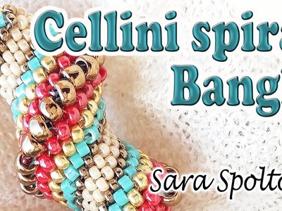 Tutorial Cellini bangle bracelet - How to make a Bangle using Cellini spiral - Peyote stitch