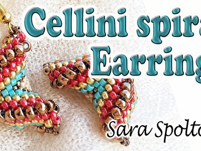 Tutorial Cellini spiral alternating zig zag - How to make earrings with beads - Peyote stitch