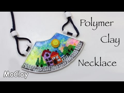 DIY Craft CDs recycling - Easy necklace - Polymer clay tutorial