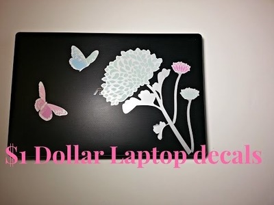 DIY dollar laptop decals || dollar tree hack