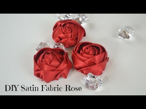 DIY Fabric Flower Tutorial: How to create a satin fabric rose.