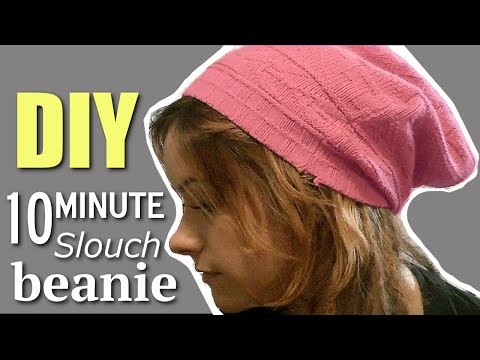DIY FASHION: 10 Minute INSANELY EASY Slouchy Beanie!