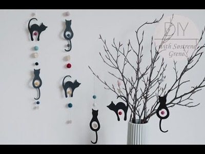 DIY: Hanging paper decorations with cats by Søstrene Grene