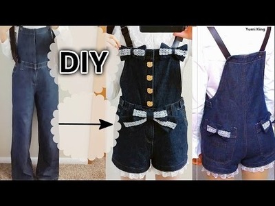 DIY Lace Denim Overalls | DIY Upcycle Your Old Clothes | Easy Sewing for Beginners + Review