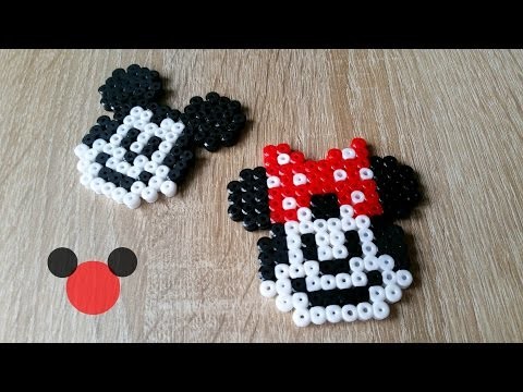 DIY : Mickey & Minnie en perles HAMA. Perler Beads Mickey & Minnie Mouse