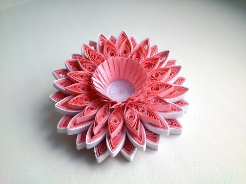 DIY Paper Quilling Tutorial - Pink Quilling flower.