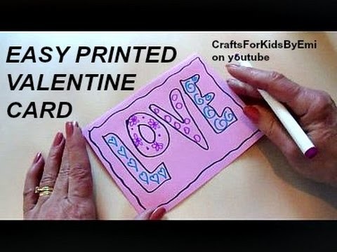 DIY valentine  card, LOVE letters, easy quick diy cardmaking for kids, 2016