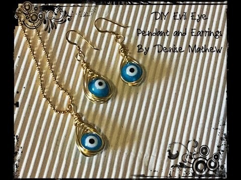 DIY Wire Wrapped Herring Bone Evil Eye Charms for Earrings and Necklaces