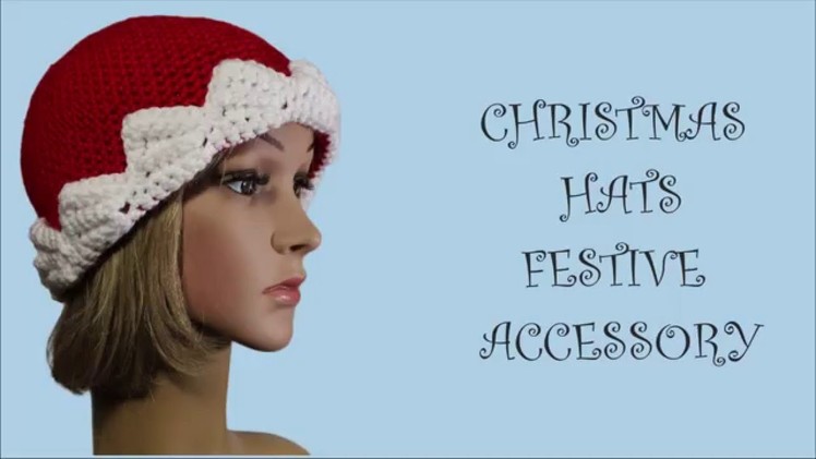 How to crochet  christmas hat  festive accesory free pattern tutorial