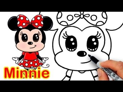 How to Draw Disney Minnie Mouse Cute step by step Easy