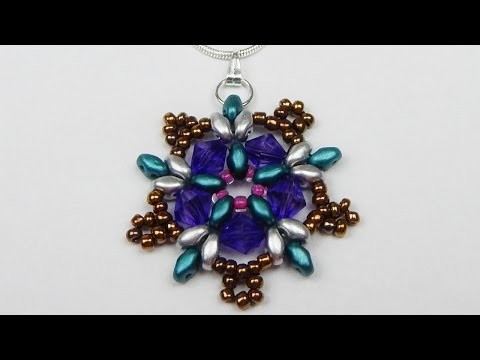 How to make a beaded pendant  beading jewelry necklace DIY (tutorial + free pattern)