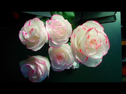 How to make toilet paper rose flower with wrapping method . DIY toilet paper rose