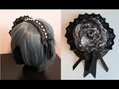 DIY: 3in1 Rose rosette hair clip for lolita (tutorial)