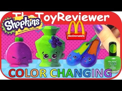 DIY Color Changing Shopkins McDonalds Happy Meal Nail Polish Unboxing Toy Review by TheToyReviewer