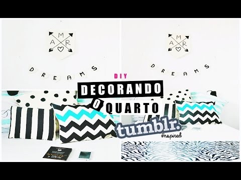 DIY DECOR TUMBLR| Bandeirolas & Almofadas P&B ♥