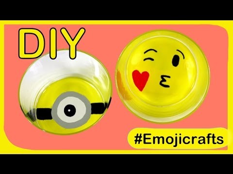 DIY emoji glass of water or Minion glass
