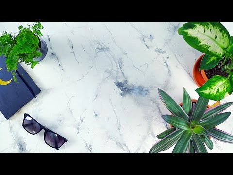 DIY Faux White Marble Table