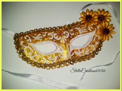 DIY gold and white Masquerade Mask