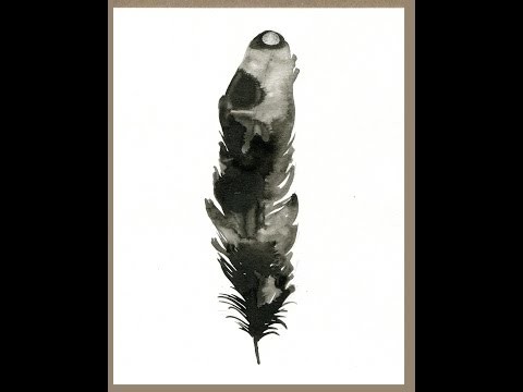 DIY how to paint a black feather with ink