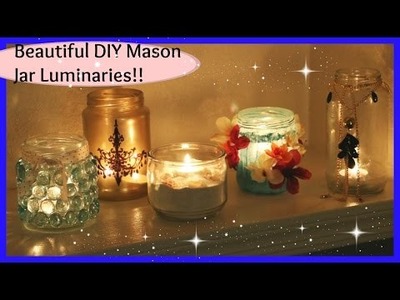 DIY Mason Jar Crafts - Beautiful Luminaries for Home Decor - Great Gift Idea - Laxmi Jakkal