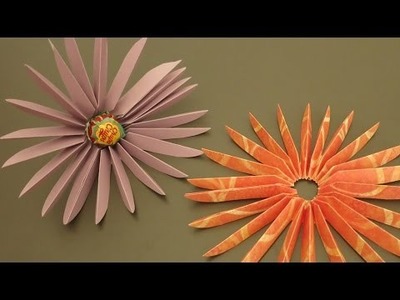 DIY PAPER STARBURST FLOWER - Gerbera Daisy Lollipop Papercraft!
