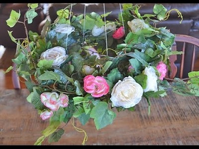 DIY Romantic Hanging Floral Chandelier