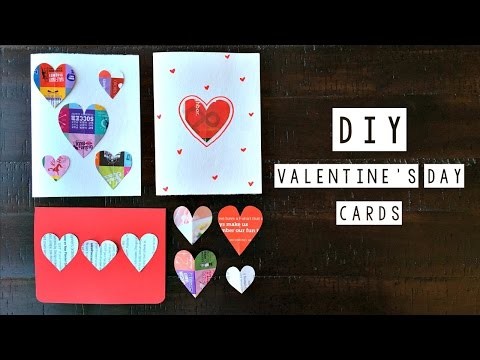 DIY Valentine's Day Cards  - Recycled Materials