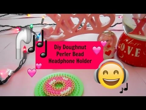 DIY Valentines Day Gifts! - Perler Bead Doughnut Headphone Holder!