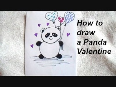 How to draw a PANDA VALENTINE, easy crafts for kids, diy valentines, Video # 175