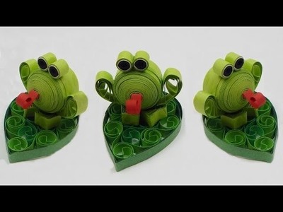 How to make a 3D quilling frog quilling animal  DIY (tutorial + free pattern)