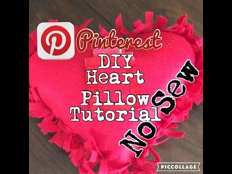 No Sew Heart Pillow DIY Pinterest Tutorial