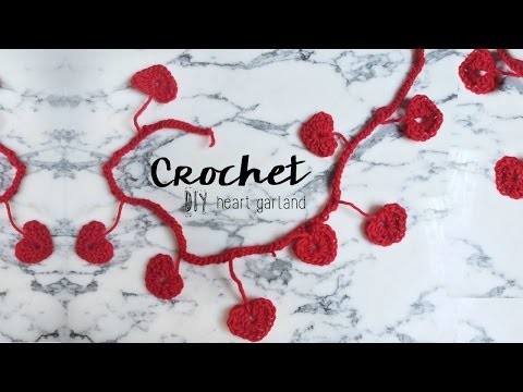 DIY Crochet Heart Garland. Valentines day