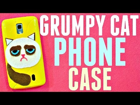 DIY GRUMPY CAT PHONE CASE | How to Make a Felt Phone Case