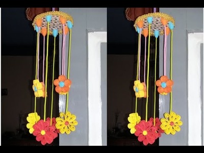 DIY hanging ornaments flowers from old CDS and corrugated paper (easy and simple)