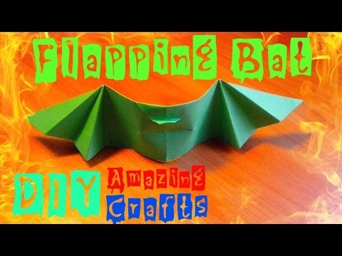 DIY How To Fold Origami Flying BAT Easy. Halloween Bat Craft Tutorial For Kids. Bats Batman