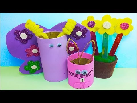 DIY: How to Make 3 Cute Handmade Spring time. Easter Crafts for Kids!