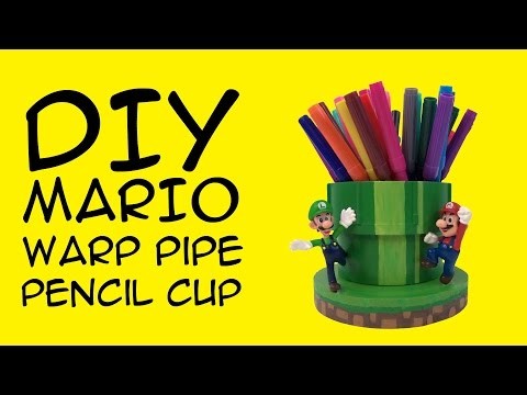 DIY Mario Warp Pipe Pencil Cup: Crafty McFangirl Tutorial