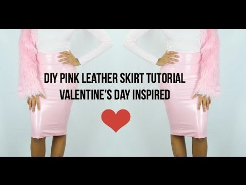 DIY Pink Leather Skirt Tutorial-Valentine's Day Inspired