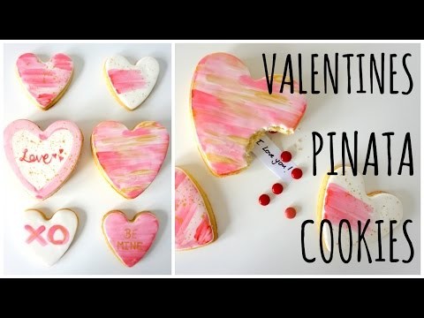 DIY Valentines gift: Heart piñata cookies with hidden message inside
