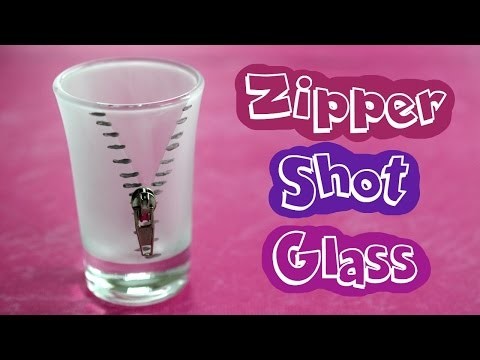 DIY Zipper Shot Glass. Easy Handmade Gift