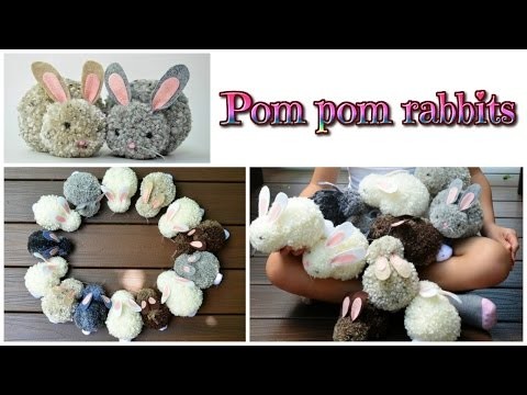 Easy crafts: pom pom rabbits - stuffed bunnies DIY - Isa ❤️