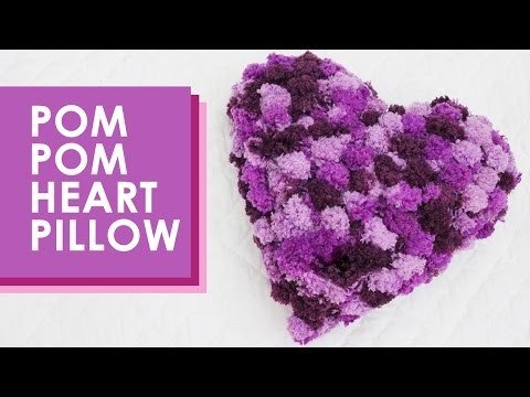 How to Knit a Pom Pom Heart Pillow: Valentine's Day DIY