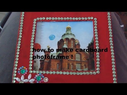 How to make cardboard photo frame -easy DIY! (room.home decor)