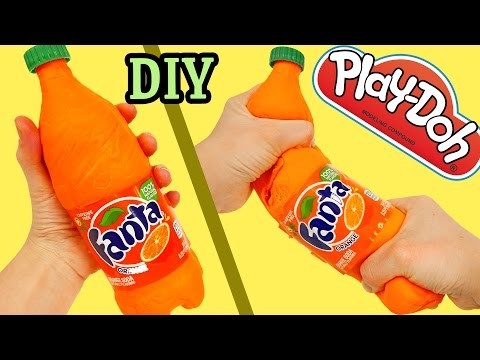 How to Make Play Doh Fanta Soda Bottle DIY