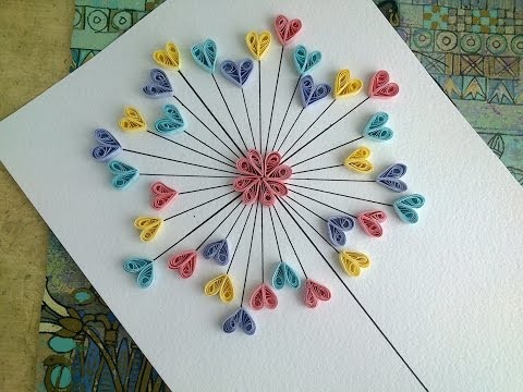 Quilling Paper Tutorial - DIY Paper Quilling Love Card. Quilling Wall decor.