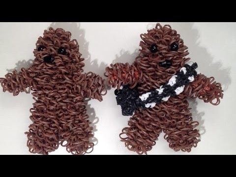 3D Chewbacca Loomigurumi. Amigurumi - Rubber Band Crochet - Rainbow Loom - Star Wars - Hook Only