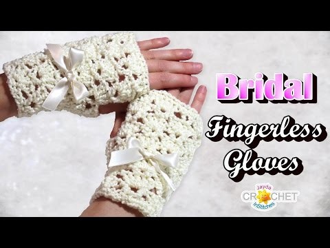Bridal Fingerless Gloves Crochet Pattern - Classic Fan Stitch Lace