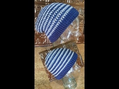 Crochet a reversable spiral slouchy beanie hat