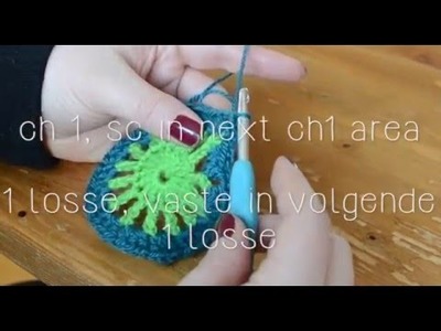 Crochet Rainbow Blanket CAL tutorial by De Kneuterclub